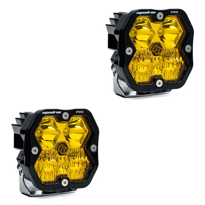 Squadron 2.0 Pro Black LED Auxiliary Light Pod Pair (No Harness) Universal Amber Baja Designs-1