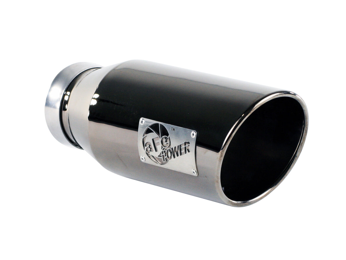 Mach Force-Xp 409 Stainless Steel Clamp-on Exhaust Tip Black Chrome 4 Inch Inlet x 6 Inch Outlet x 15 Inch L aFe Power-1