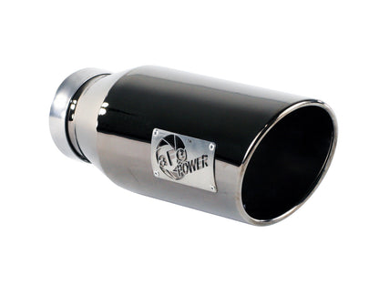 Mach Force-Xp 409 Stainless Steel Clamp-on Exhaust Tip Black Chrome 4 Inch Inlet x 6 Inch Outlet x 15 Inch L aFe Power-1