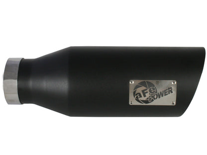 Mach Force-Xp 409 Stainless Steel Clamp-on Exhaust Tip Black 4 Inch Inlet x 7 Inch Outlet x 18 Inch L aFe Power-1
