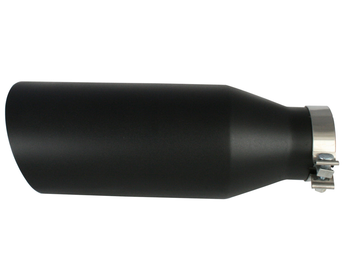 Mach Force-Xp 409 Stainless Steel Clamp-on Exhaust Tip Black 4 Inch Inlet x 7 Inch Outlet x 18 Inch L aFe Power-2