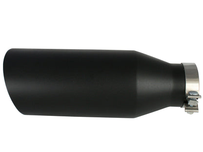 Mach Force-Xp 409 Stainless Steel Clamp-on Exhaust Tip Black 4 Inch Inlet x 7 Inch Outlet x 18 Inch L aFe Power-2