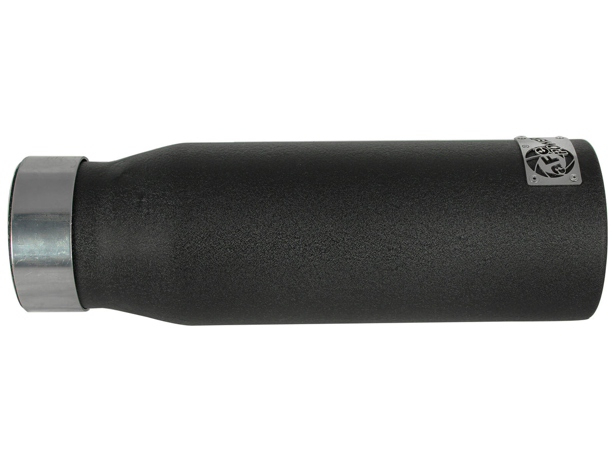 Mach Force-Xp 409 Stainless Steel Clamp-on Exhaust Tip Black 3 Inch Inlet x 4 Inch Outlet x 12 Inch L aFe Power-1