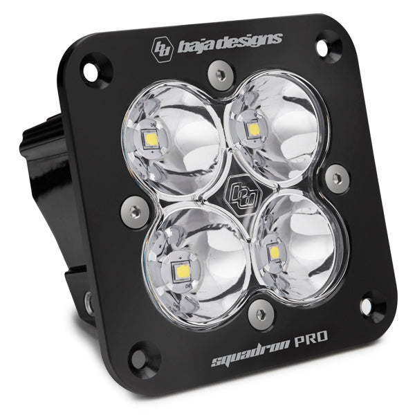 Flush Mount LED Light Pod Black Clear Lens Squadron Pro Baja Designs-1