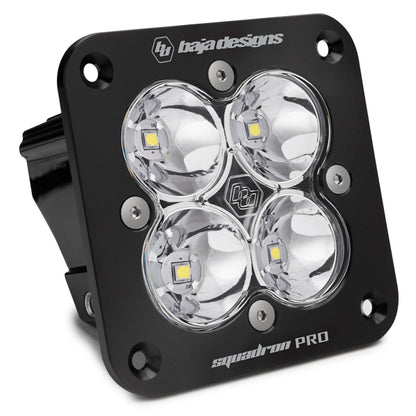 Flush Mount LED Light Pod Black Clear Lens Squadron Pro Baja Designs-1