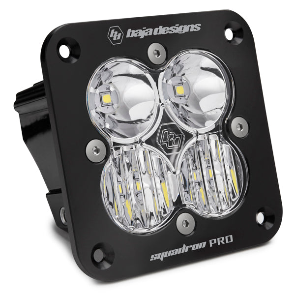 Flush Mount LED Light Pod Black Clear Lens Squadron Pro Baja Designs-2