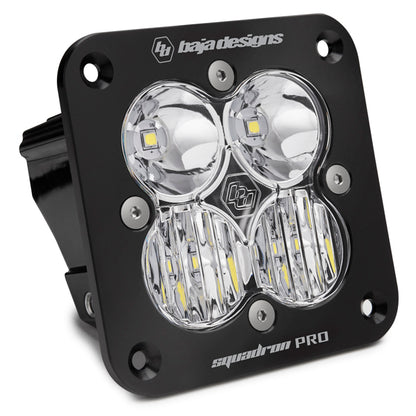 Flush Mount LED Light Pod Black Clear Lens Squadron Pro Baja Designs-2