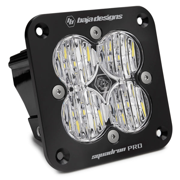Flush Mount LED Light Pod Black Clear Lens Squadron Pro Baja Designs