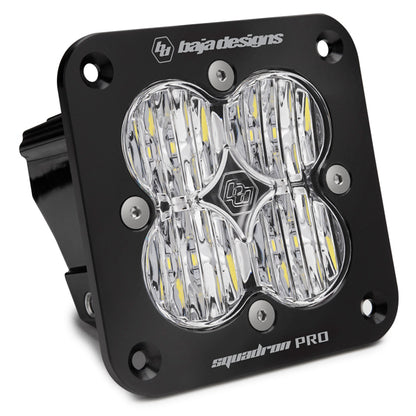 Flush Mount LED Light Pod Black Clear Lens Squadron Pro Baja Designs