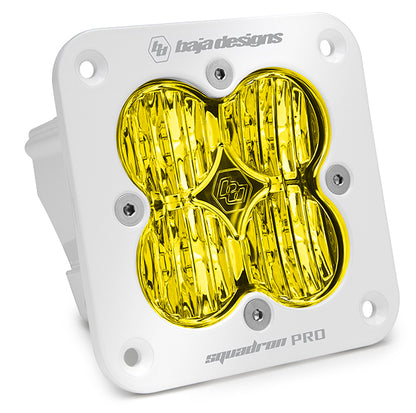 Flush Mount LED Light Pod White Amber Lens Squadron Pro Baja Designs