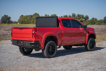 Hard Tri-Fold Flip Up Bed Cover 5 Foot 10 Inch Bed Chevy/GMC Sierra 1500 (19-26)/Silverado 1500 (19-26) Rough Country-4