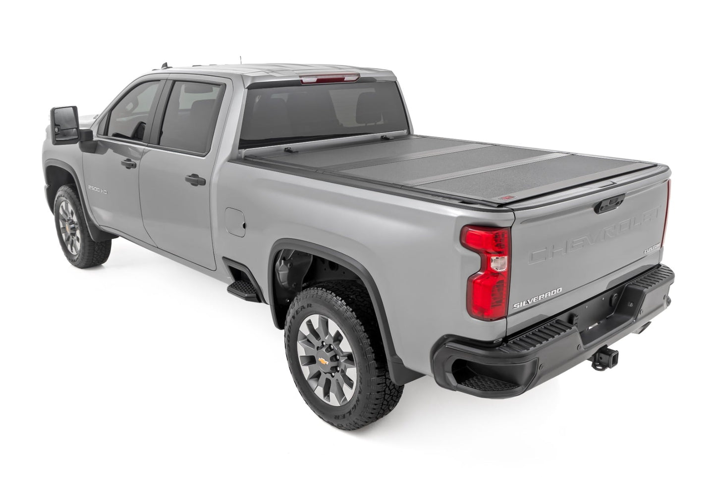 Hard Tri-Fold Flip Up Bed Cover 6 Foot 9 Inch Bed Chevy/GMC Silverado/Sierra 2500HD/3500HD (20-26) Rough Country-2