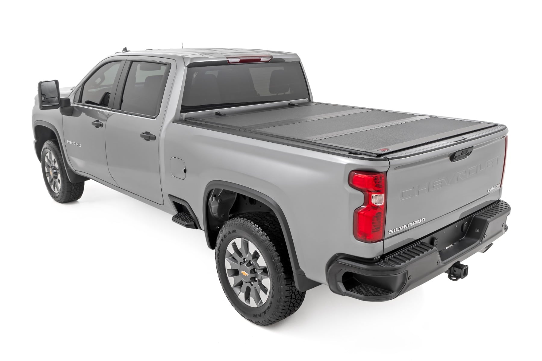 Hard Tri-Fold Flip Up Bed Cover 6 Foot 9 Inch Bed Chevy/GMC Silverado/Sierra 2500HD/3500HD (20-26) Rough Country-2