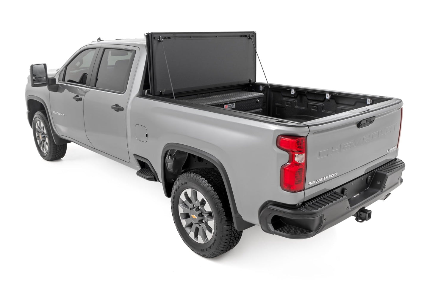 Hard Tri-Fold Flip Up Bed Cover 6 Foot 9 Inch Bed Chevy/GMC Silverado/Sierra 2500HD/3500HD (20-26) Rough Country-4