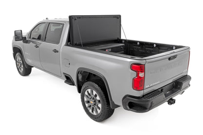 Hard Tri-Fold Flip Up Bed Cover 6 Foot 9 Inch Bed Chevy/GMC Silverado/Sierra 2500HD/3500HD (20-26) Rough Country-4