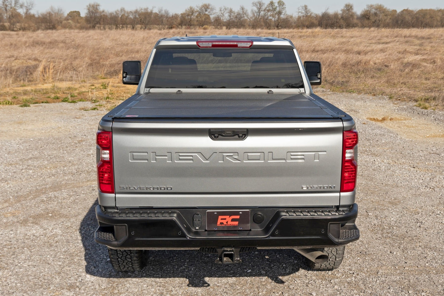 Hard Tri-Fold Flip Up Bed Cover 6 Foot 9 Inch Bed Chevy/GMC Silverado/Sierra 2500HD/3500HD (20-26) Rough Country-5