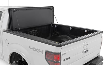Hard Tri-Fold Flip Up Bed Cover 5 Foot 7 Inch Bed Ford F-150 2WD/4WD (2004-2014) Rough Country-1