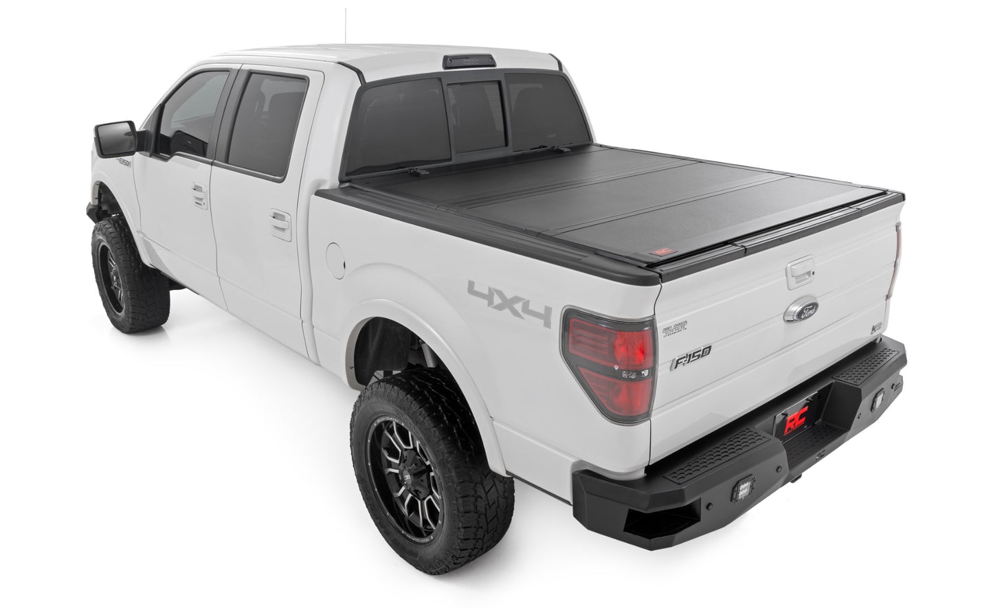 Hard Tri-Fold Flip Up Bed Cover 6 Foot 7 Inch Bed Ford F-150 2WD/4WD (2004-2014) Rough Country-2