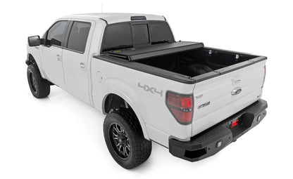 Hard Tri-Fold Flip Up Bed Cover 6 Foot 7 Inch Bed Ford F-150 2WD/4WD (2004-2014) Rough Country-4