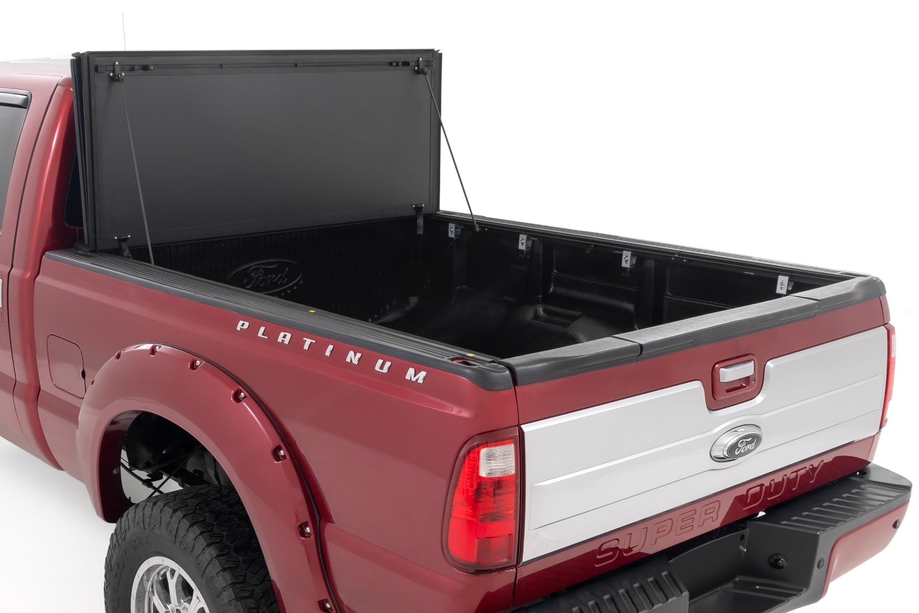 Hard Tri-Fold Flip Up Bed Cover 6 Foot 10 Inch Bed Ford F-250/F-350 Super Duty (99-16) Rough Country-1