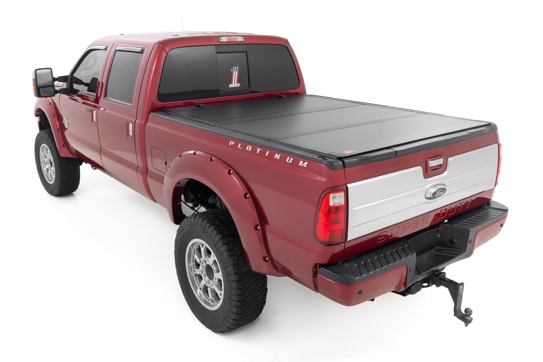 Hard Tri-Fold Flip Up Bed Cover 6 Foot 10 Inch Bed Ford F-250/F-350 Super Duty (99-16) Rough Country-2