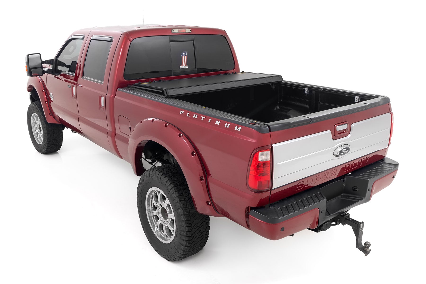 Hard Tri-Fold Flip Up Bed Cover 6 Foot 10 Inch Bed Ford F-250/F-350 Super Duty (99-16) Rough Country-3