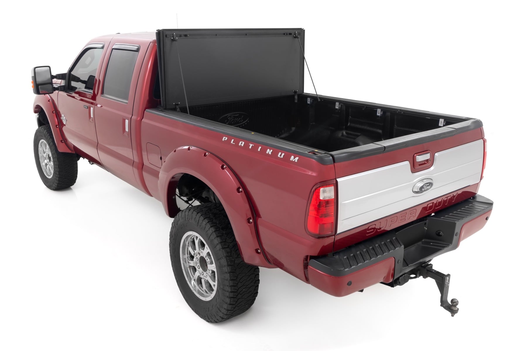 Hard Tri-Fold Flip Up Bed Cover 6 Foot 10 Inch Bed Ford F-250/F-350 Super Duty (99-16) Rough Country-4