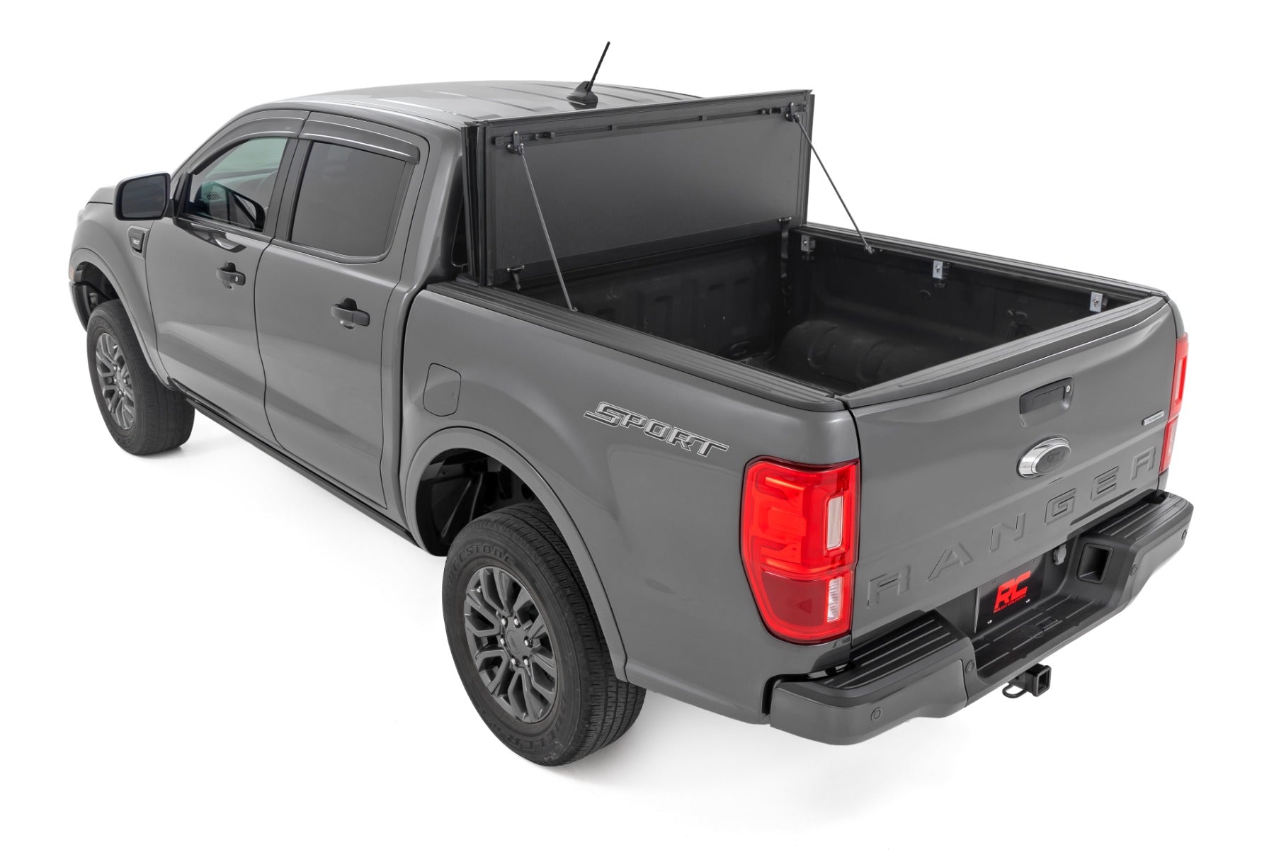 Hard Tri-Fold Flip Up Bed Cover 5 Foot Bed Ford Ranger 2WD/4WD (2019-2023) Rough Country-5