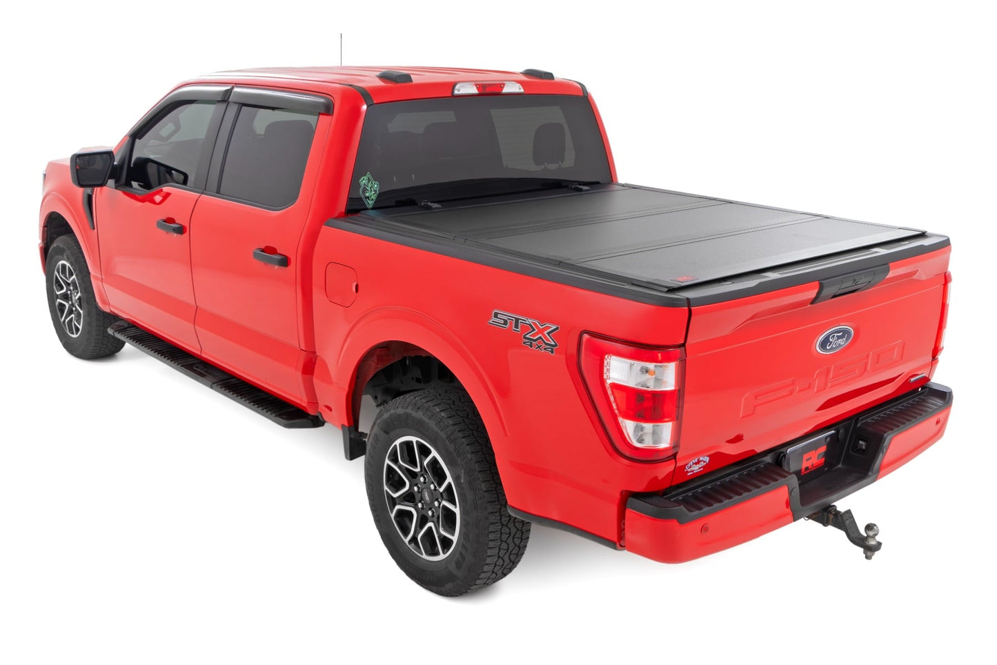 Hard Tri-Fold Flip Up Bed Cover 5 Foot 7 Inch Bed Ford F-150 2WD/4WD (2015-2020) Rough Country-2