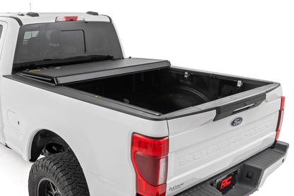 Hard Tri-Fold Flip Up Bed Cover 6 Foot 10 Inch Bed Ford F-250/F-350 Super Duty (17-26) Rough Country-4