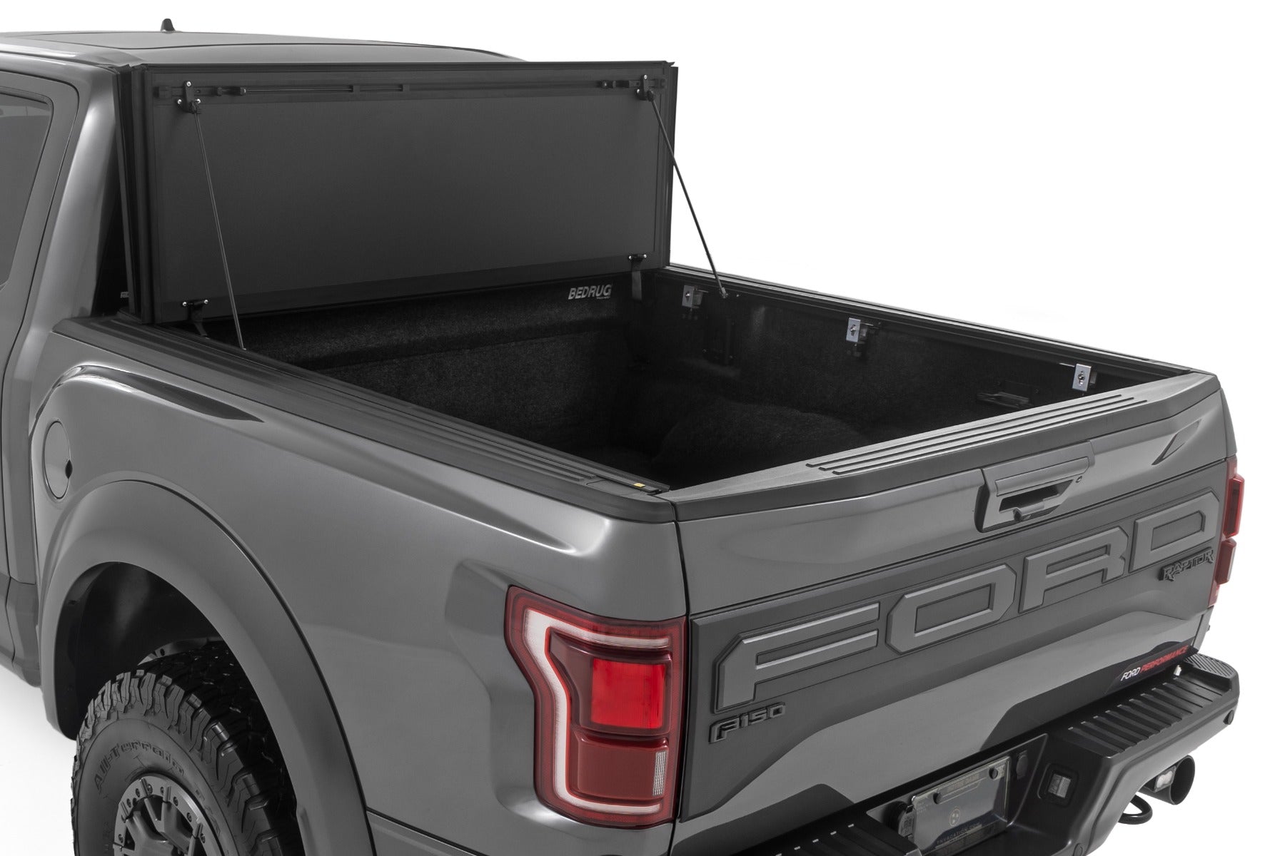 Hard Tri-Fold Flip Up Bed Cover 5 Foot 7 Inch Bed Ford F-150 (21-26)/F-150 Lightning (22-26) Rough Country-1