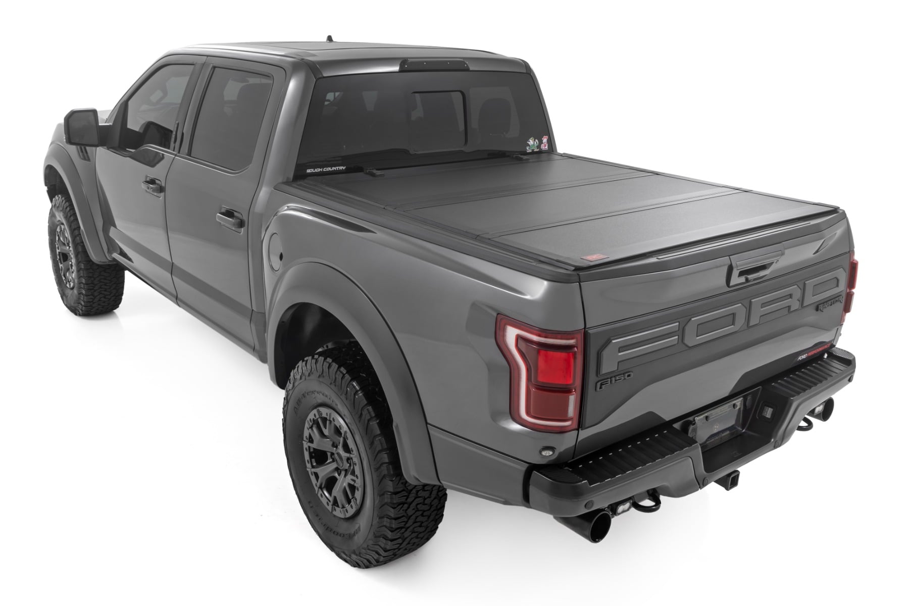 Hard Tri-Fold Flip Up Bed Cover 5 Foot 7 Inch Bed Ford F-150 (21-26)/F-150 Lightning (22-26) Rough Country-2