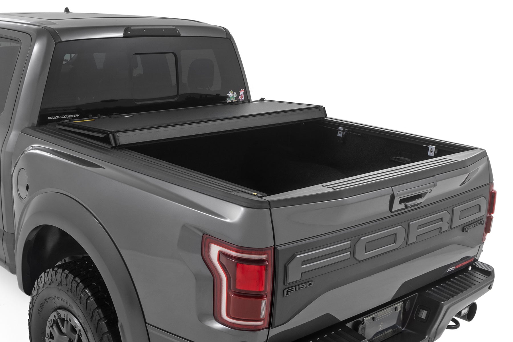 Hard Tri-Fold Flip Up Bed Cover 5 Foot 7 Inch Bed Ford F-150 (21-26)/F-150 Lightning (22-26) Rough Country-3