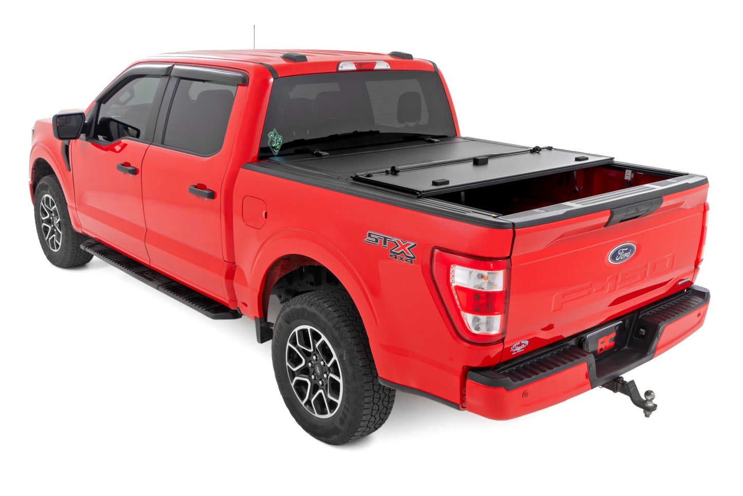 Hard Tri-Fold Flip Up Bed Cover 6 Foot 7 Inch Bed Ford F-150 2WD/4WD (2015-2020) Rough Country-3