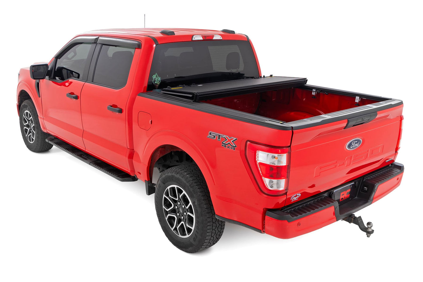 Hard Tri-Fold Flip Up Bed Cover 6 Foot 7 Inch Bed Ford F-150 2WD/4WD (2015-2020) Rough Country-4