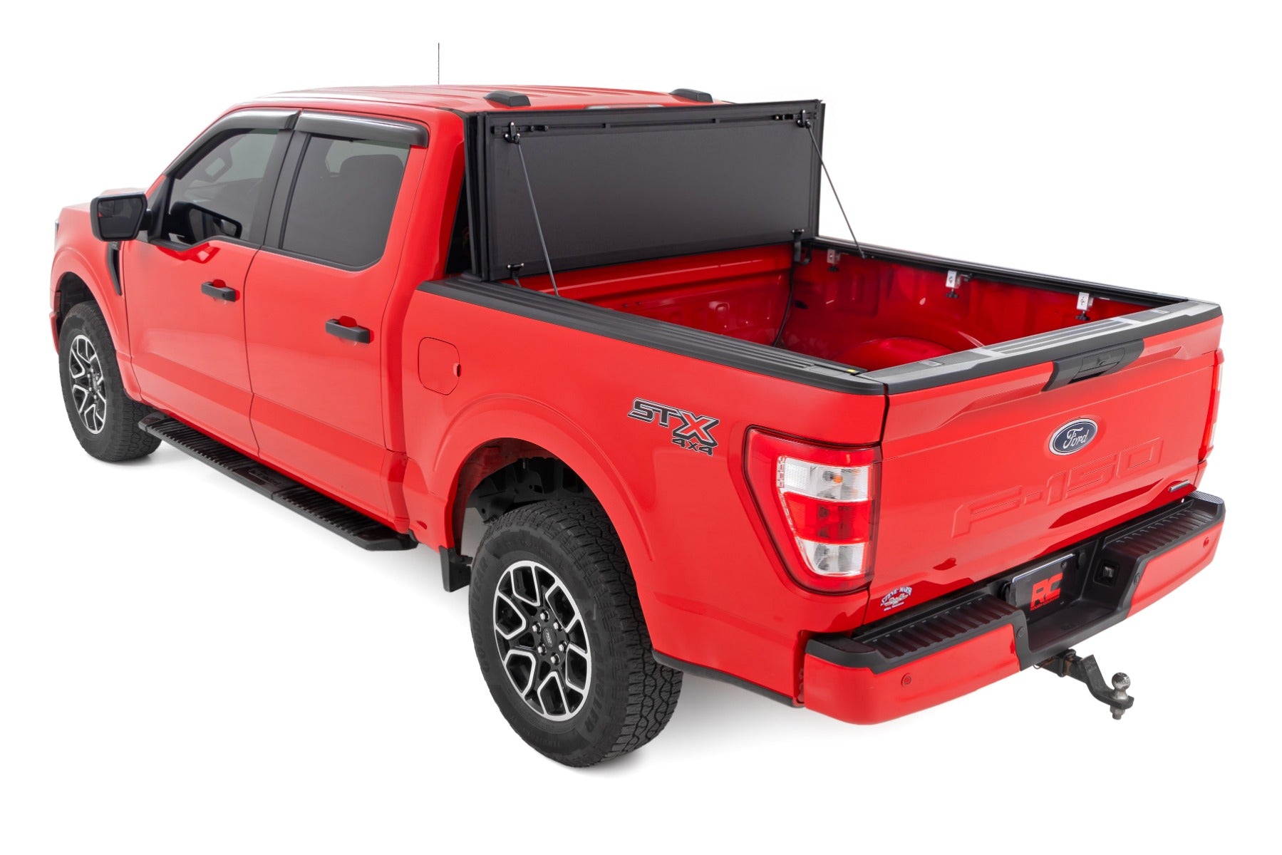 Hard Tri-Fold Flip Up Bed Cover 6 Foot 7 Inch Bed Ford F-150 2WD/4WD (2015-2020) Rough Country-5