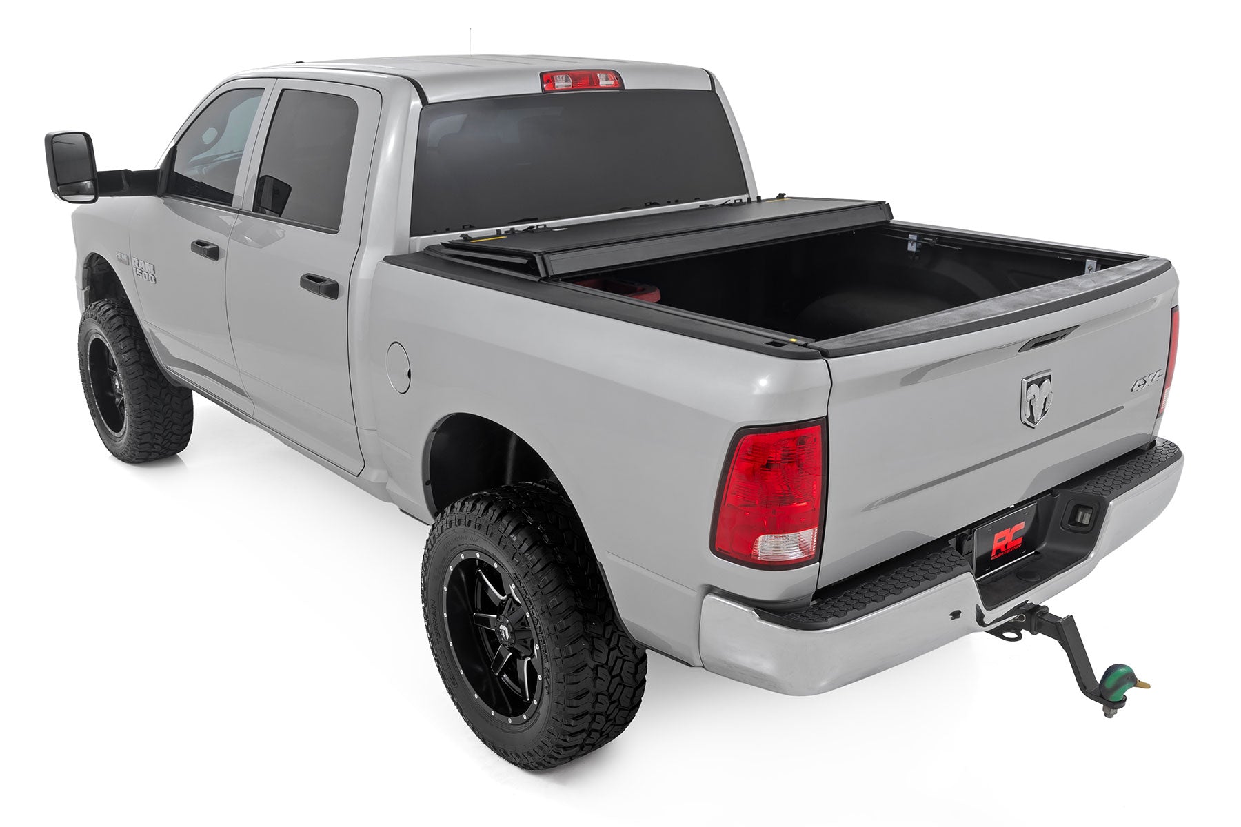 Hard Tri-Fold Flip Up Bed Cover 6 Foot 4 Inch Bed Ram 1500/2500/3500 (10-25 & Classic) Rough Country-4