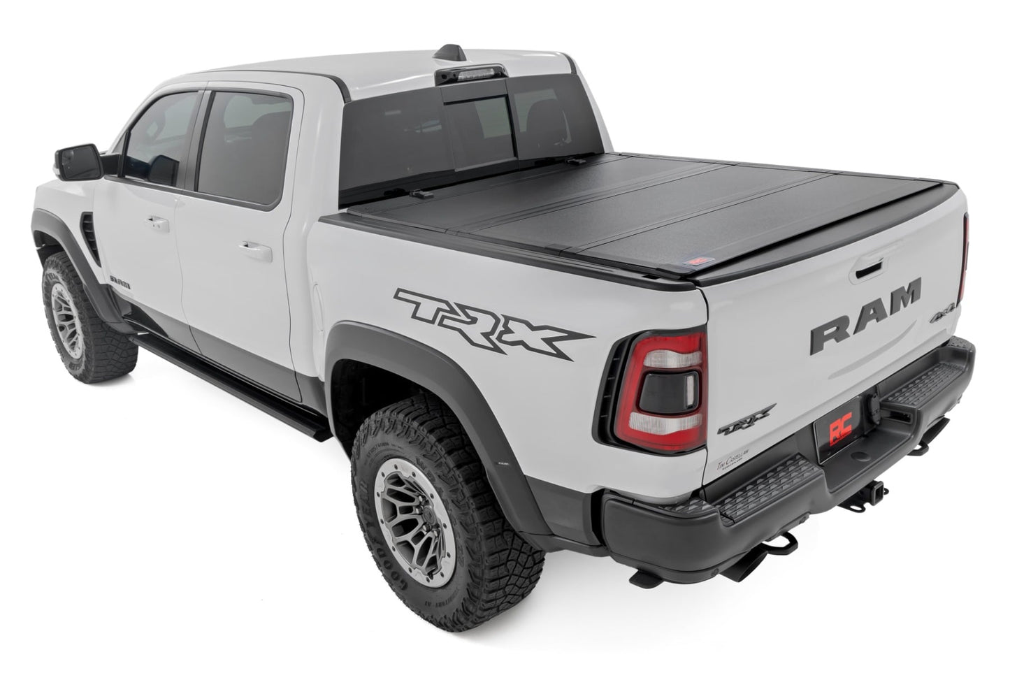 Hard Tri-Fold Flip Up Fold Bed Cover 5 Foot 7 Inch Bed Ram 1500 (19-26)/1500 TRX (21-24) Rough Country-2