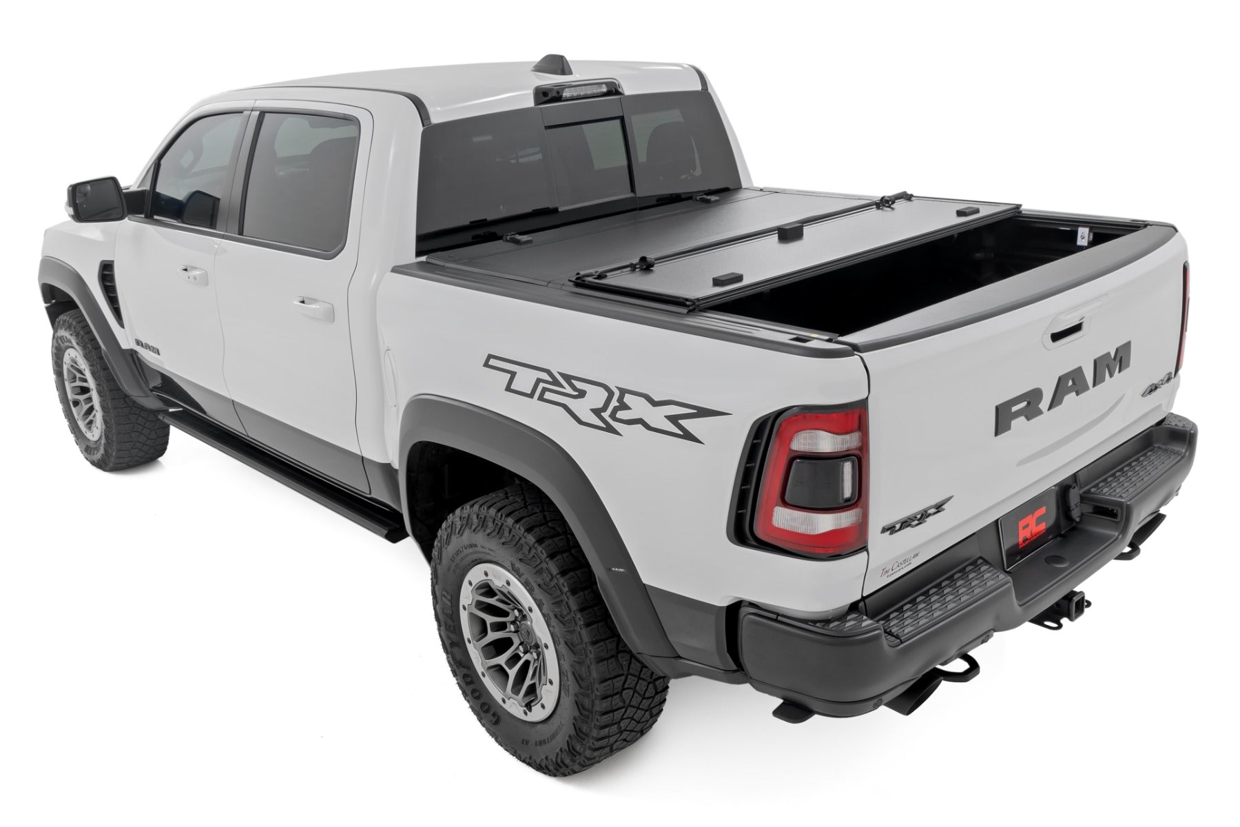 Hard Tri-Fold Flip Up Bed Cover 6 Foot 4 Inch Ram 1500 (19-26)/1500 TRX (21-24) Rough Country-3