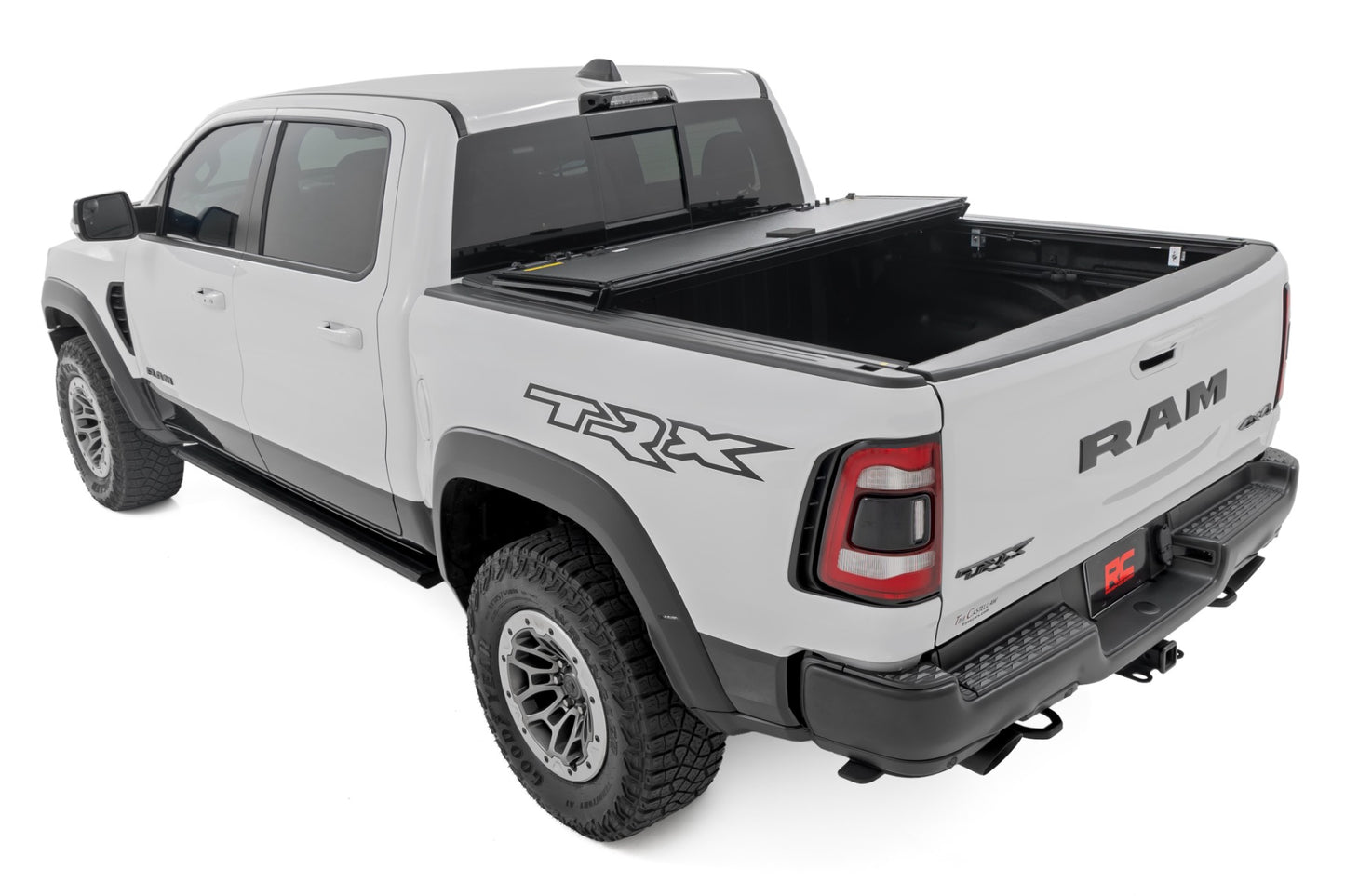 Hard Tri-Fold Flip Up Bed Cover 6 Foot 4 Inch Ram 1500 (19-26)/1500 TRX (21-24) Rough Country-4