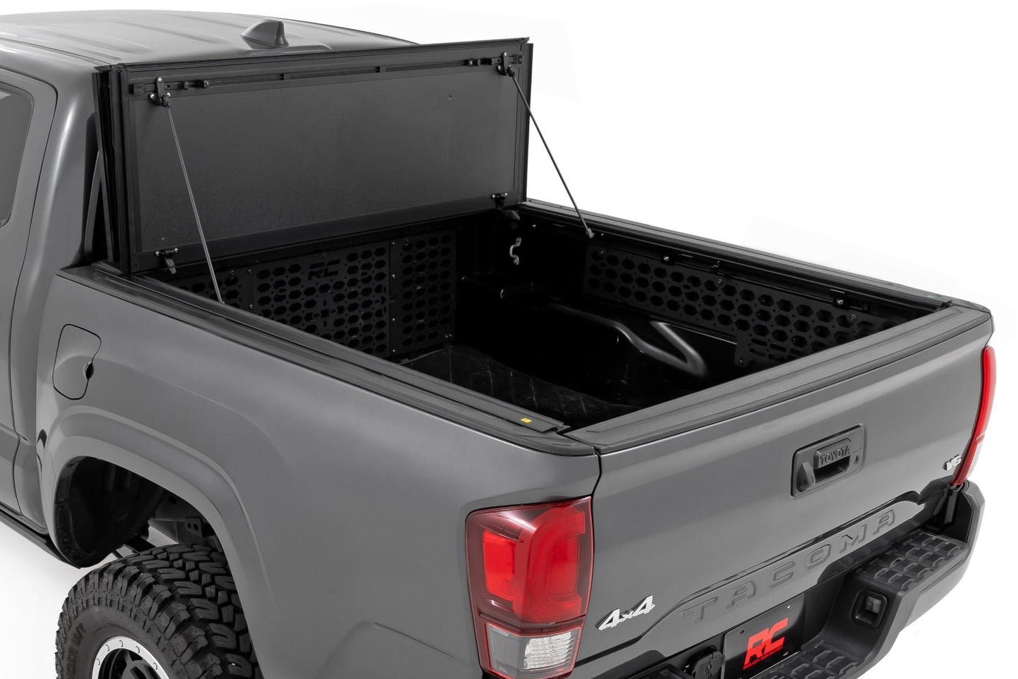 Hard Tri-Fold Flip Up Bed Cover 6 Foot Bed Toyota Tacoma 2WD/4WD (2005-2015) Rough Country-1
