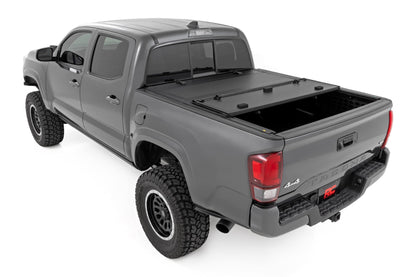 Hard Tri-Fold Flip Up Bed Cover 6 Foot Bed Toyota Tacoma 2WD/4WD (2005-2015) Rough Country-3