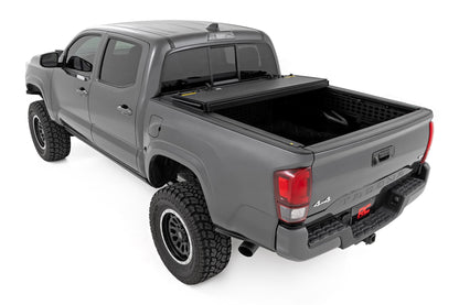 Hard Tri-Fold Flip Up Bed Cover 5 Foot Bed Toyota Tacoma 2WD/4WD (2016-2023) Rough Country-4