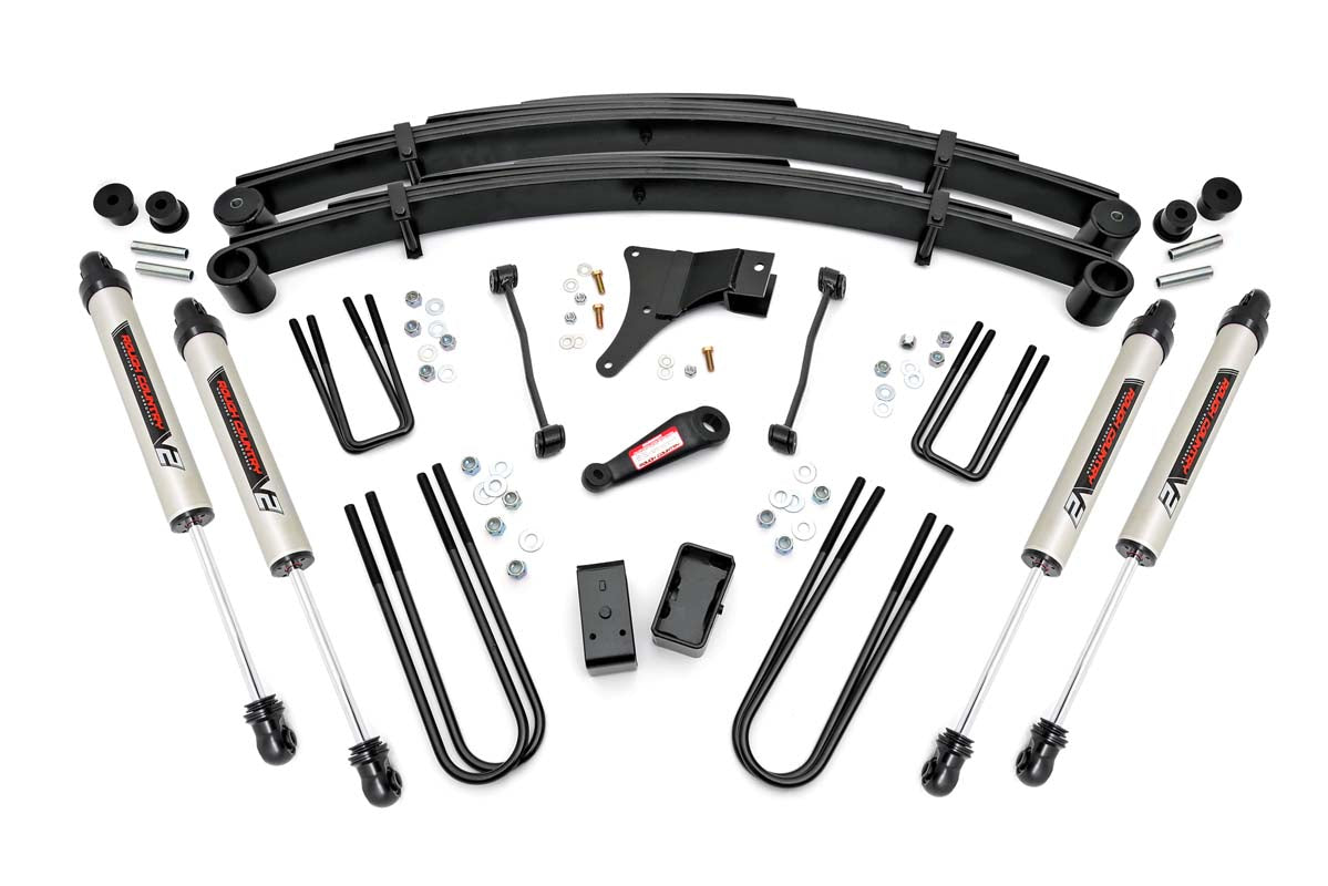 Rough Country 4 Inch Suspension Lift Kit V2 Monotube Shocks 99 Ford F-250/F-350 Super Duty Rough Country