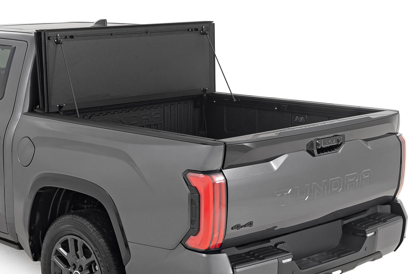 Hard Tri-Fold Flip Up Bed Cover 5 Foot 7 Inch Toyota Tundra 2WD/4WD (2022-2026) Rough Country-1