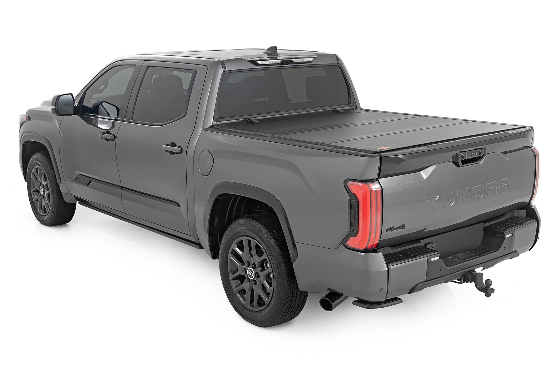 Hard Tri-Fold Flip Up Bed Cover 5 Foot 7 Inch Toyota Tundra 2WD/4WD (2022-2026) Rough Country-2