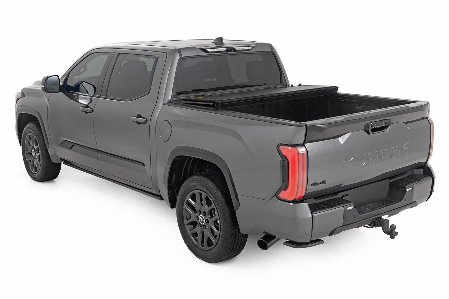 Hard Tri-Fold Flip Up Bed Cover 5 Foot 7 Inch Toyota Tundra 2WD/4WD (2022-2026) Rough Country-3