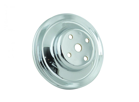 Water Pump Pulley Chrome Double Groove Fits 1969- Chevrolet 396-454 Big Block with Long Water Pump Mr Gasket