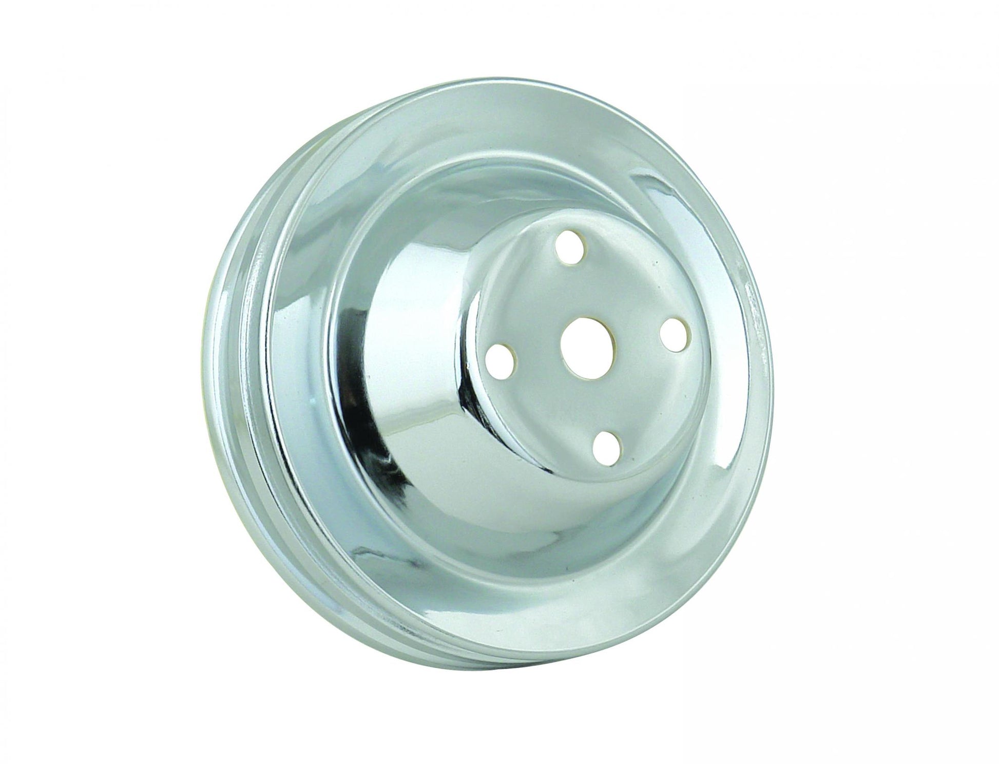 Water Pump Pulley Chrome Double Groove Fits 1969-1985 Small Block Chevrolet with Long Water Pump Mr Gasket