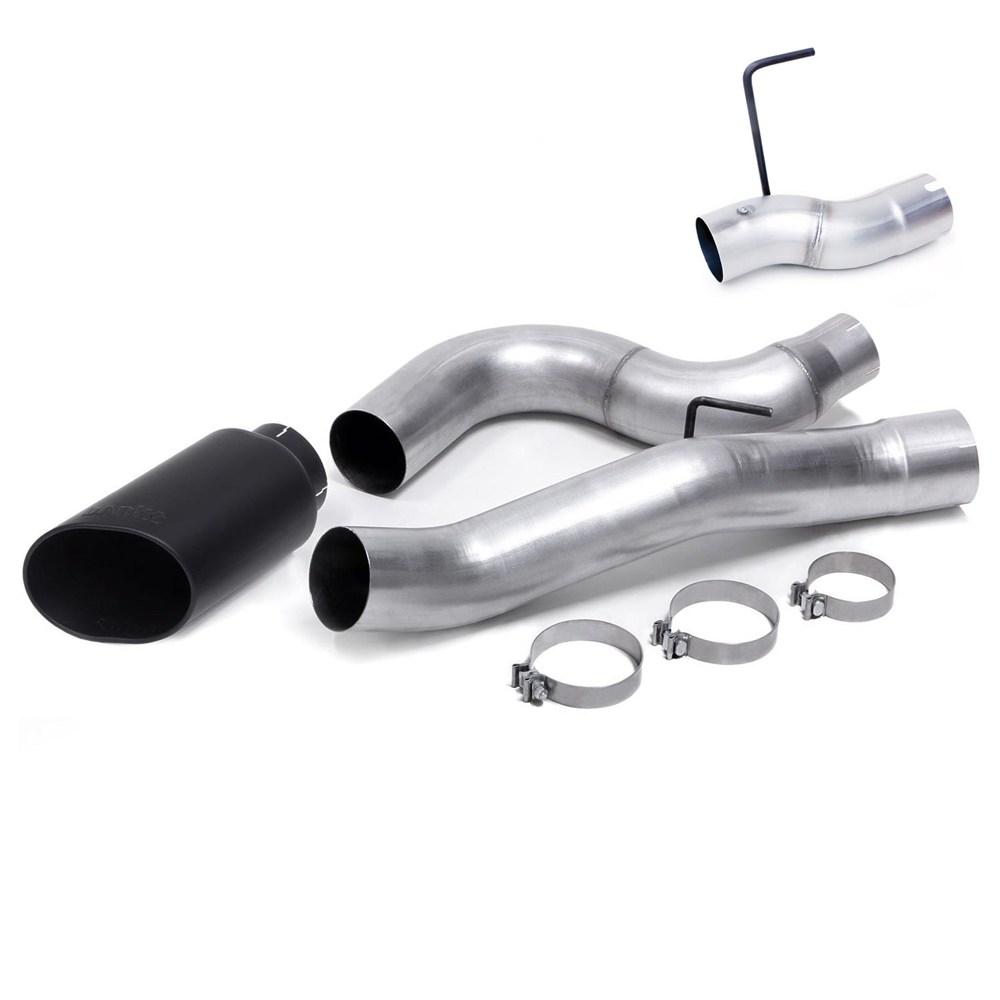 Monster Exhaust System 5-inch Single Exit Cerakote Black Tip for 13-18 Ram 2500/3500 6.7L Cummins Mega-Cab SB Banks Power-1